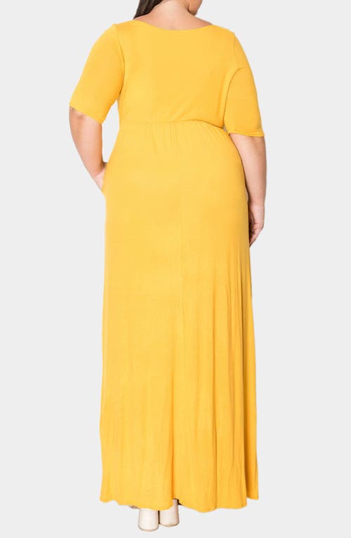 L I V D Eva Jersey Maxi Dress In Mustard
