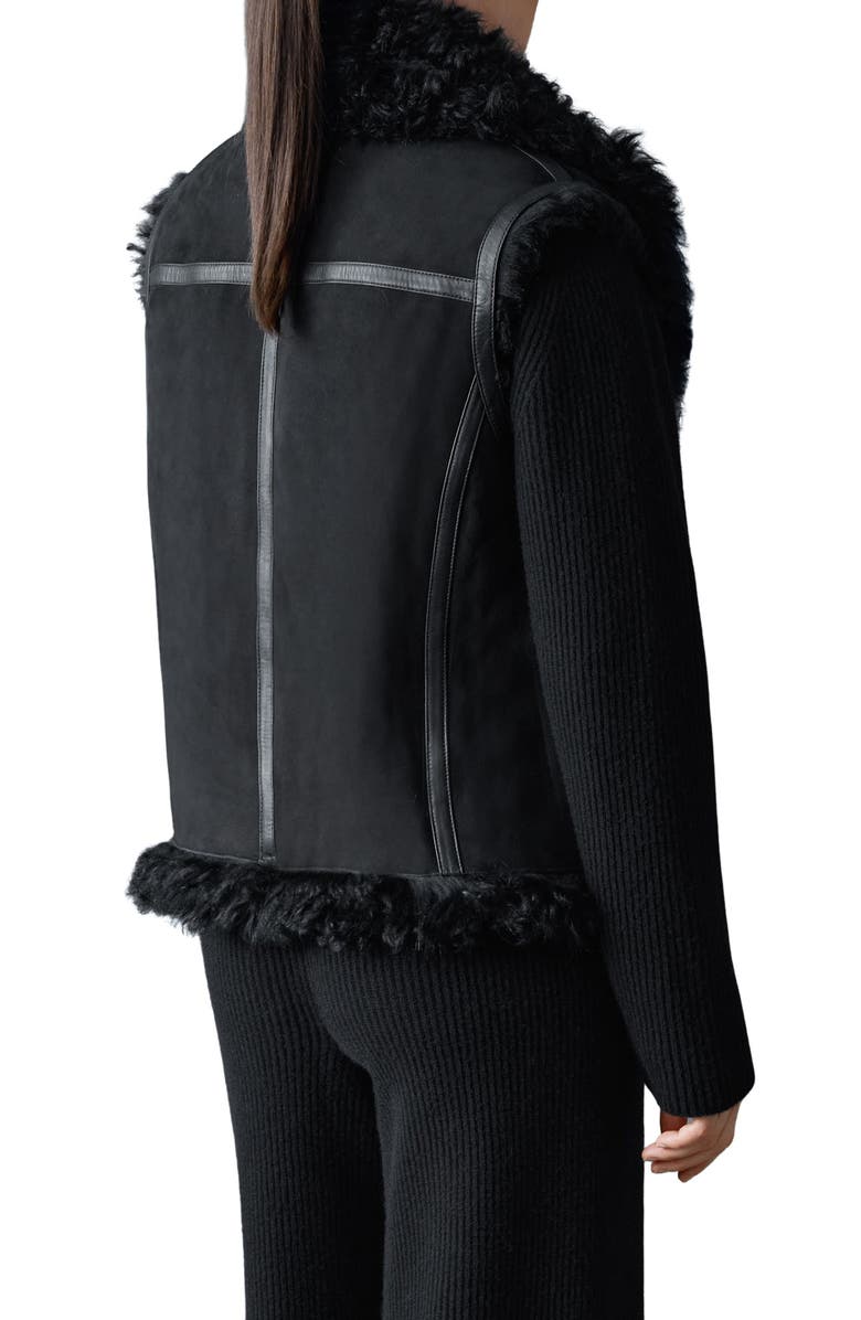 Mackage Kasia Reversible Genuine Shearling Vest, Alternate, color, Black