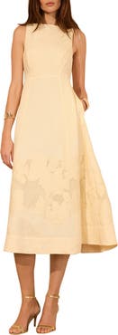 MINT VELVET Linen Blend Lace Midi Dress