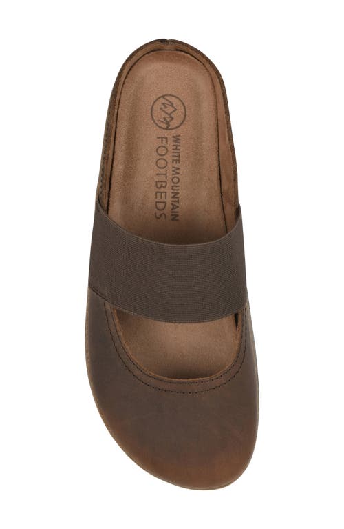 White Mountain Footwear Bassi Wedge Mule In Brown Leather