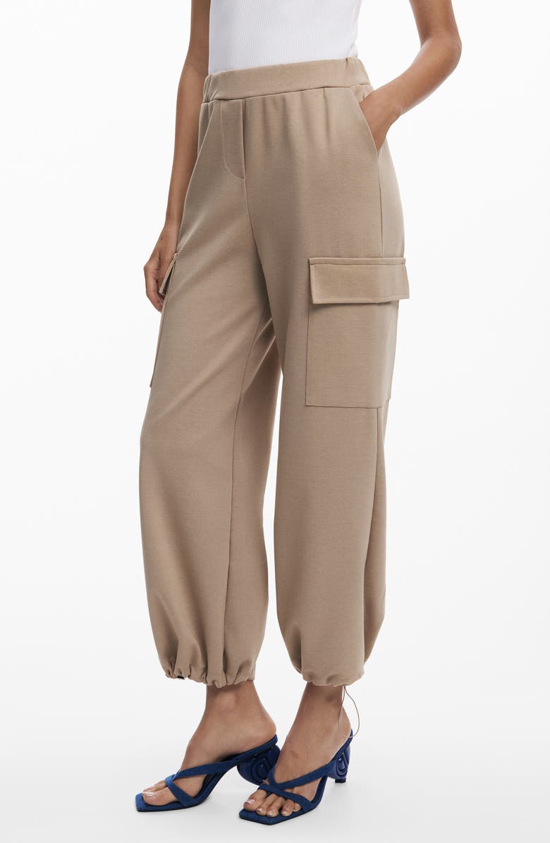 Desigual Mixed Media Jumpsuit, Alternate, color, Beige