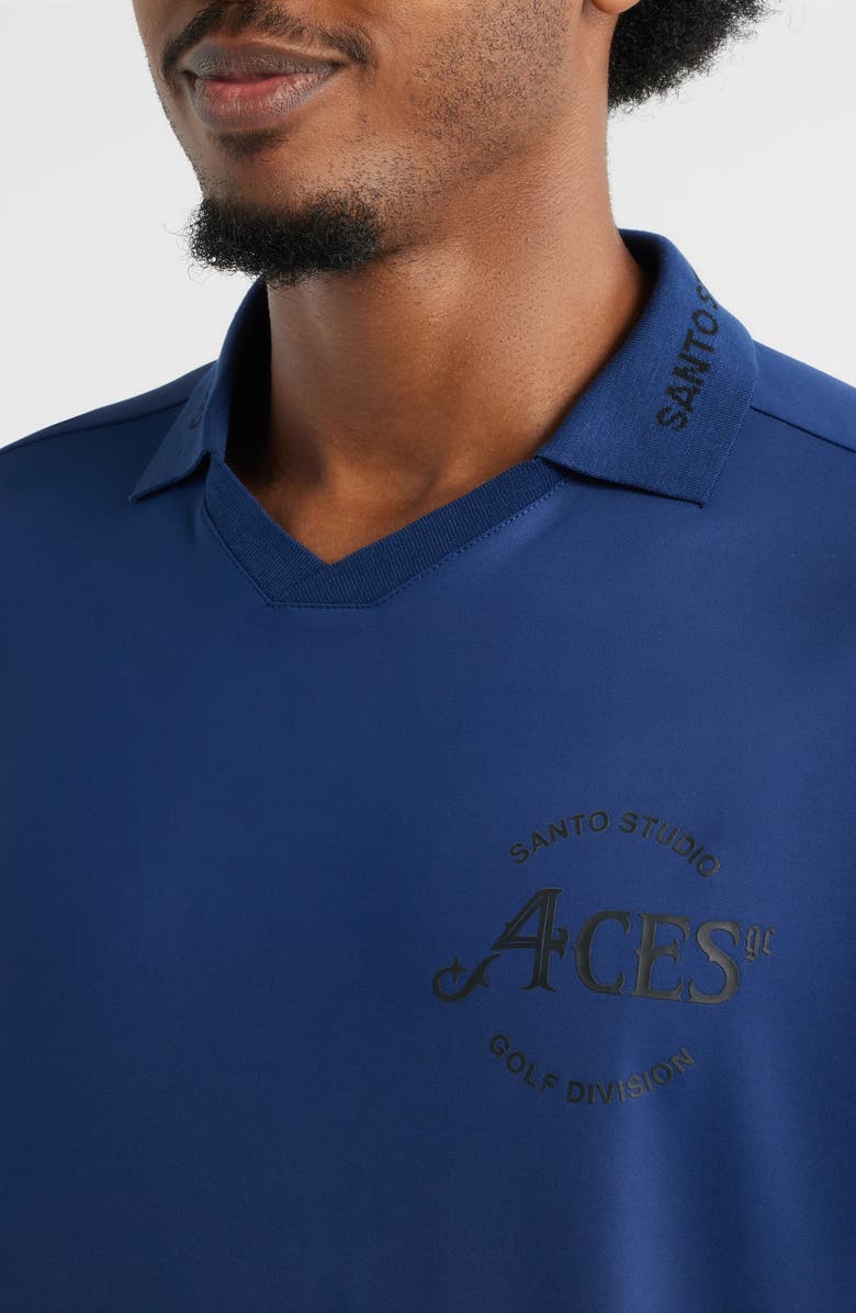 SANTO STUDIO 4 Aces Club Graphic Polo, Alternate, color, Blue