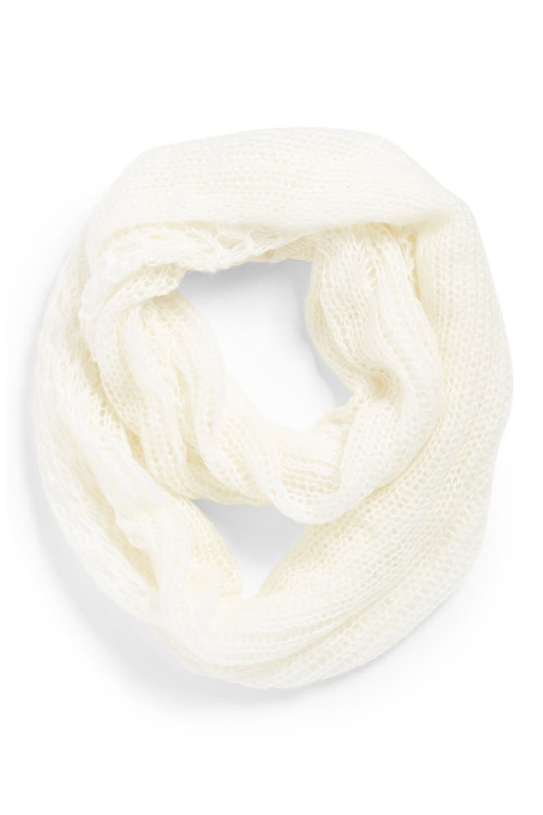 Pointelle Infinity Scarf, Main, color, IVORY