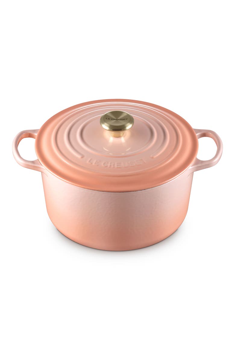 Signature 6.5-Quart Round Enamel Cast Iron Dutch Oven, Alternate, color, PECHE