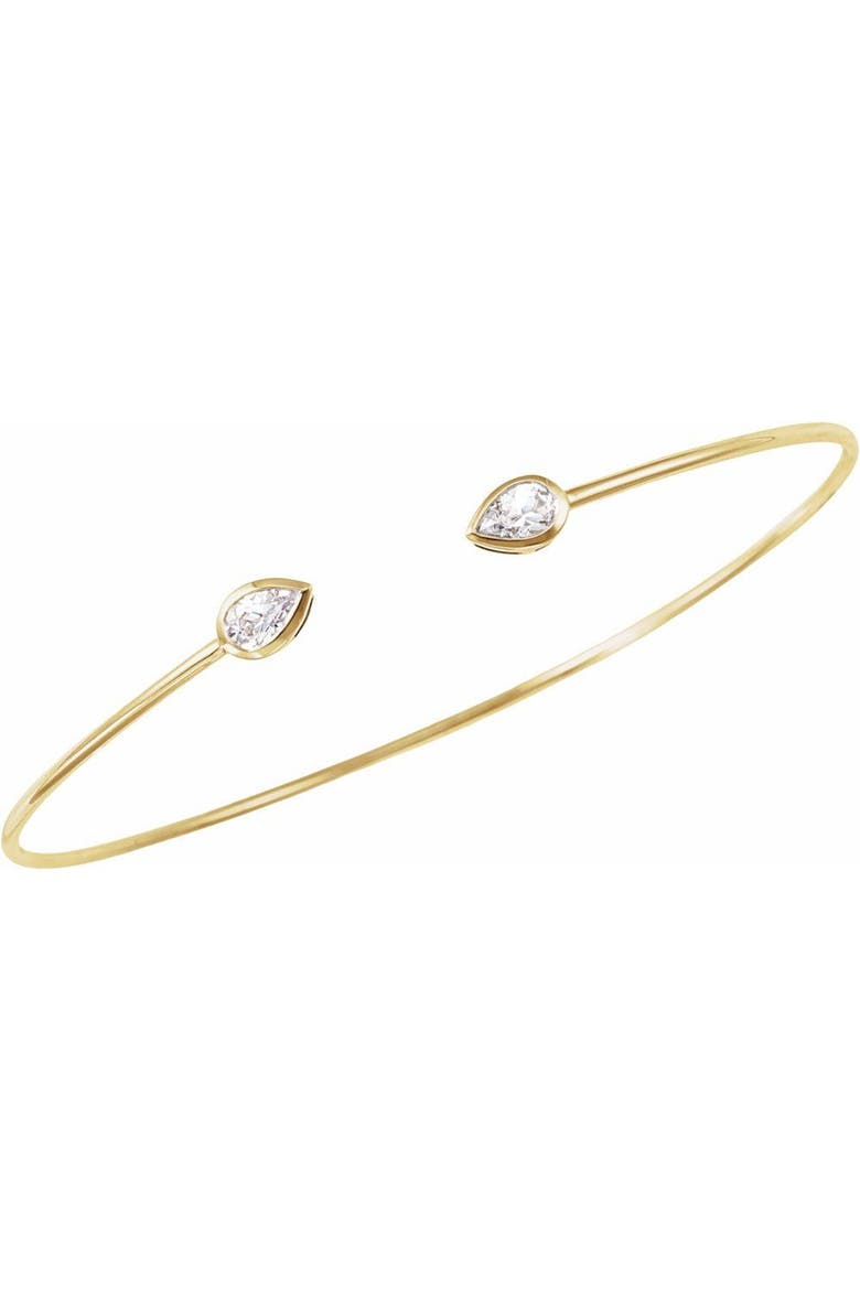 1/2 CT Natural Diamond Bangle Bracelet in 14K Gold, Alternate, color, Gold
