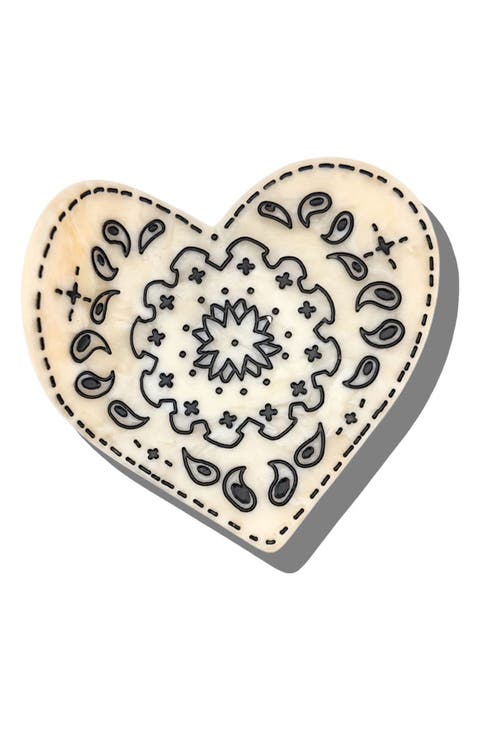 Paisley Heart Claw Hair Clip