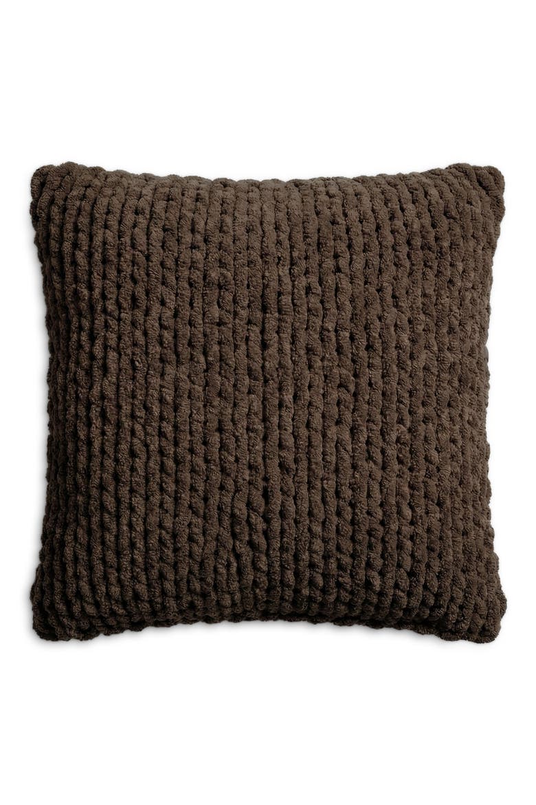 Snug Loose Knit Throw Pillow, Main, color, CHOCOLATE MARTINI
