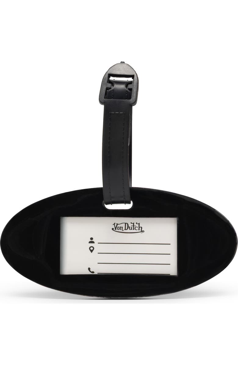 Von Dutch Logo Patch 2-Piece Suitcase ID Tag Set with Adjustable Straps, Alternate, color, Logo Patch