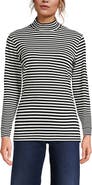 Lands' End Relaxed Cotton Long Sleeve Mock Turtleneck