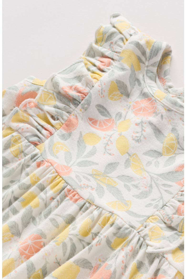 Ruffle Romper & Hat Set, Alternate, color, IVORY EGRET CITRUS SPRITZ