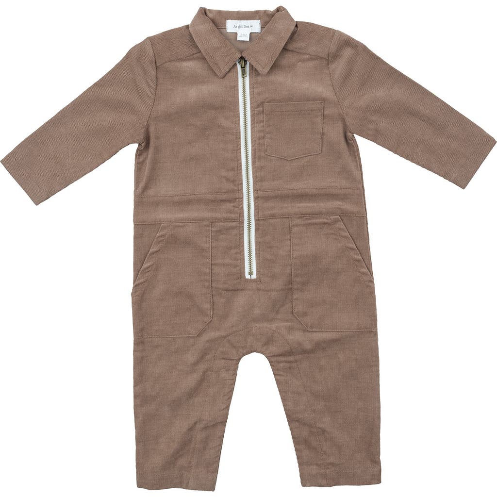 Angel Dear Cord Sinopia Fresco Retro Romper In Brown