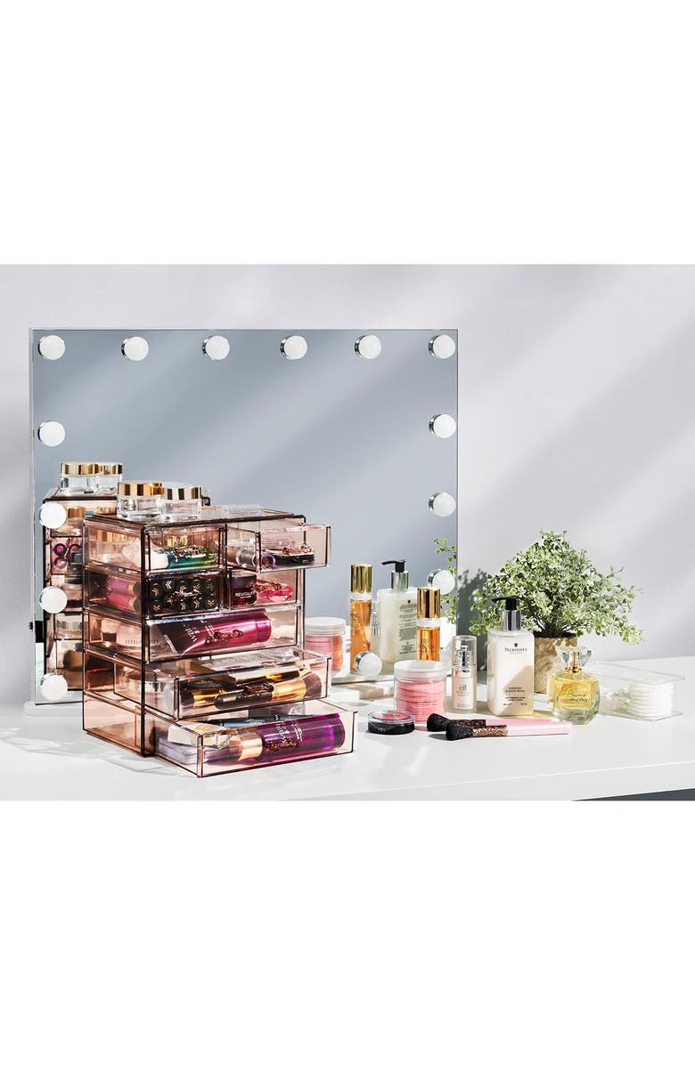 SORBUS 7-Drawer Makeup and Jewelry Storage Case, Alternate, color, Brown