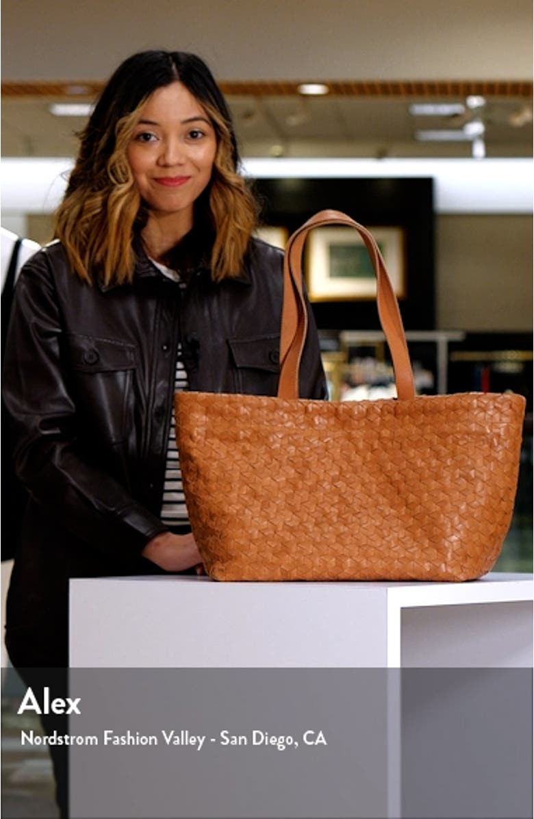 Medium Woven Leather Tote, sales video thumbnail