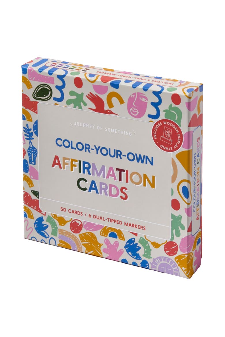 Color Your Own Affirmation Cards, Mindfulness Art Kit, Main, color, Multicolored