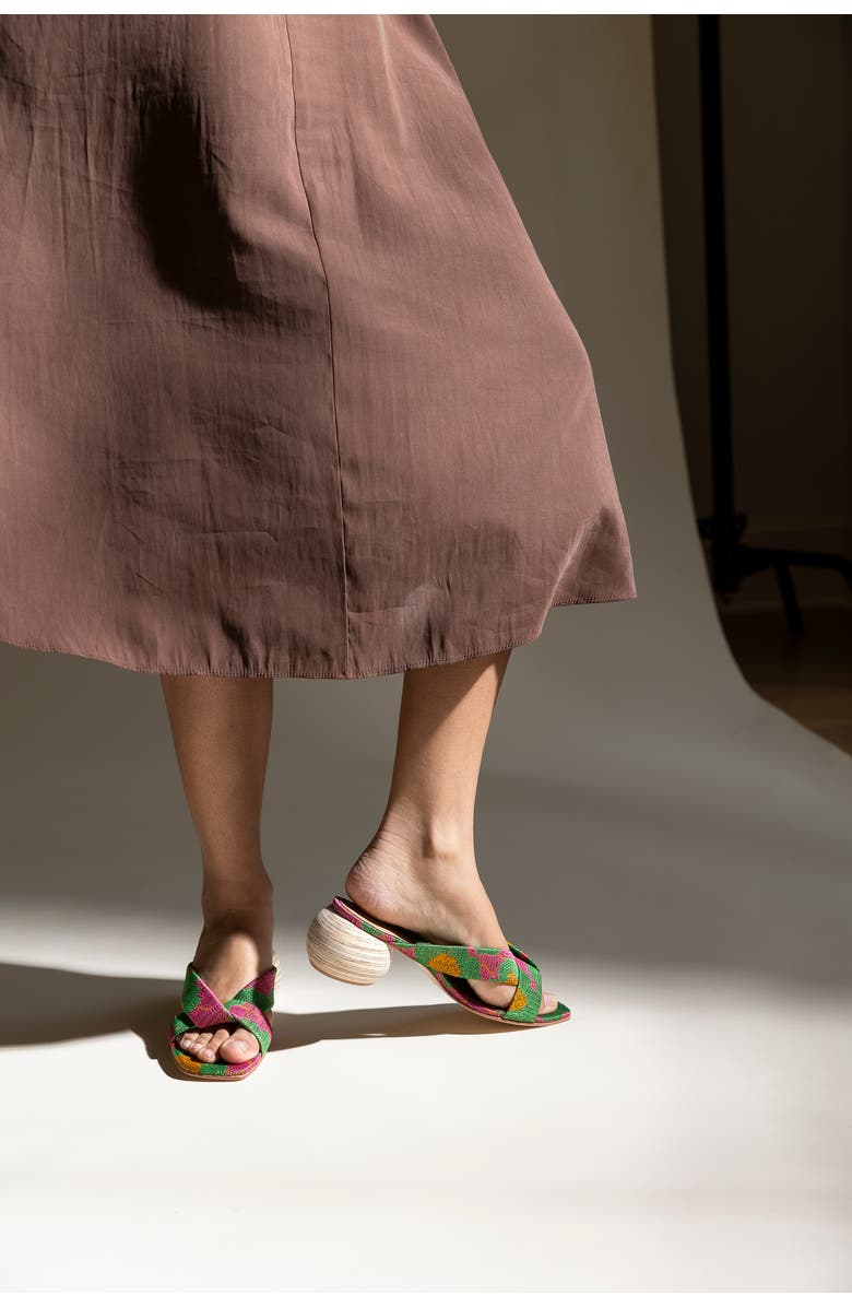 Huma Blanco Kira Woven Textile Slide Sandal, Alternate, color, Floral