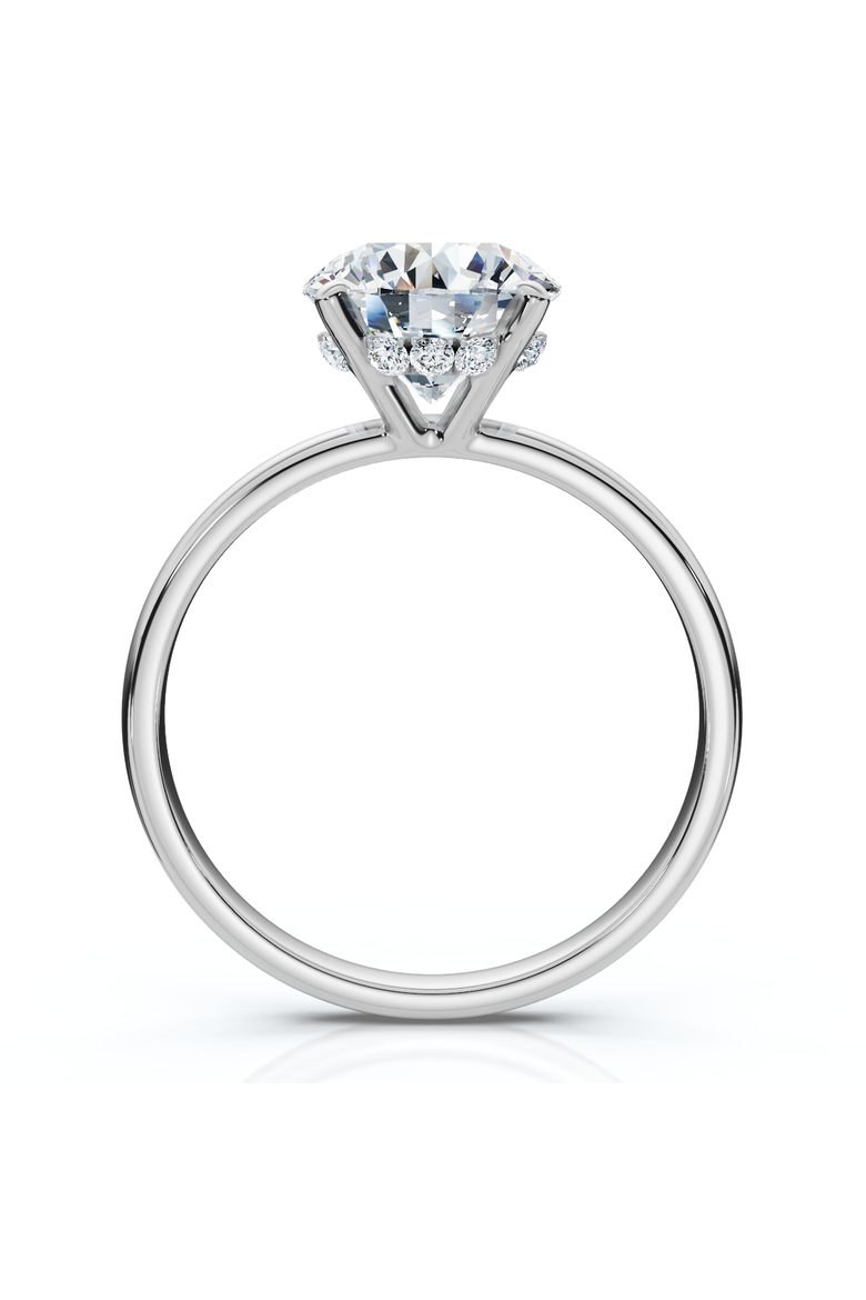 Certified 1Ct Hidden Halo Diamond Engagement Ring 14k Gold Lab Grown, Main, color, 14k White Gold