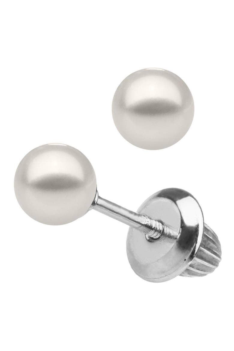 Silver & Cultured Pearl Earrings, Alternate, color, NO COLOR