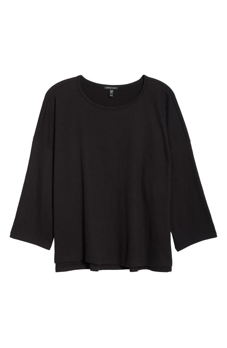 Eileen Fisher Bracelet Sleeve Top, Alternate, color, Black