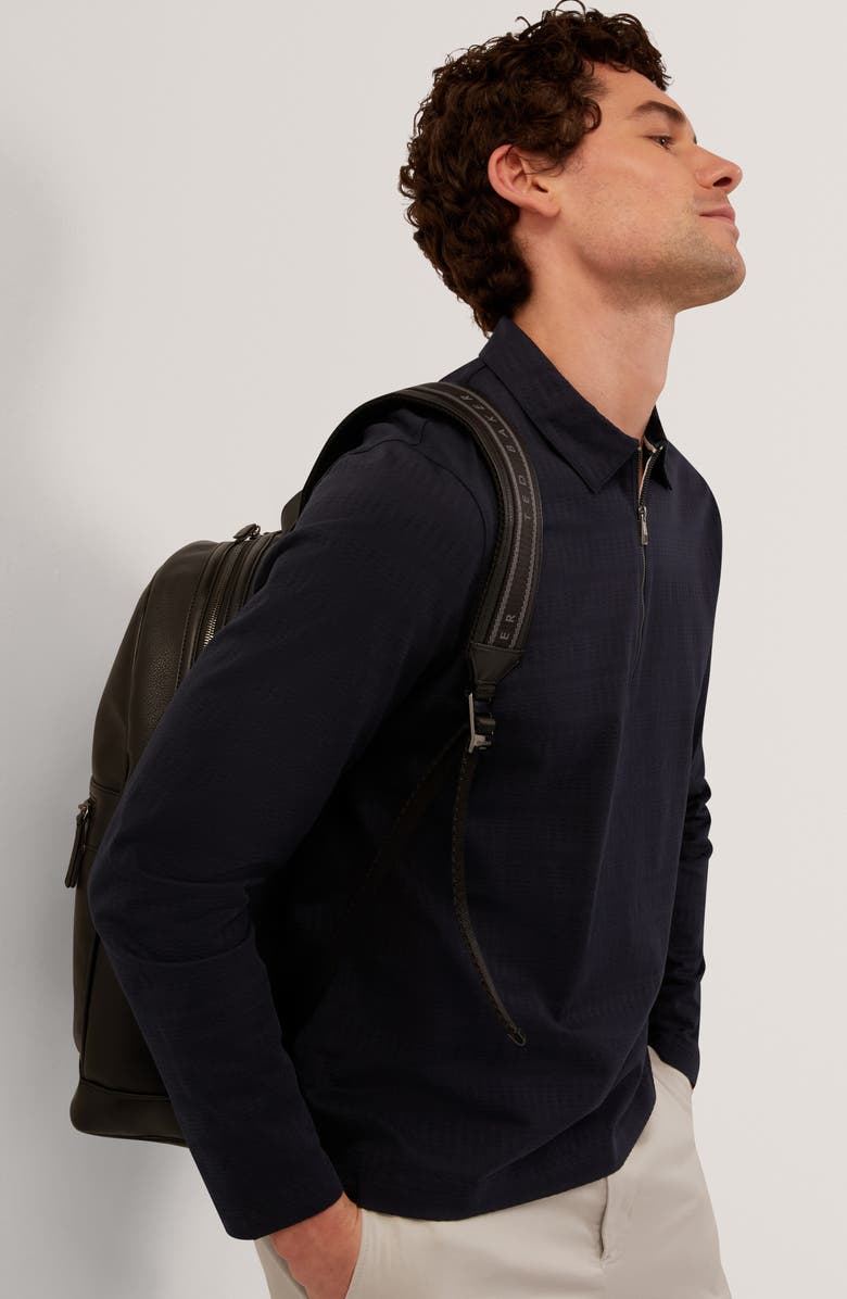 Ted Baker Wyther Quarter Zip Polo, Alternate, color, Navy