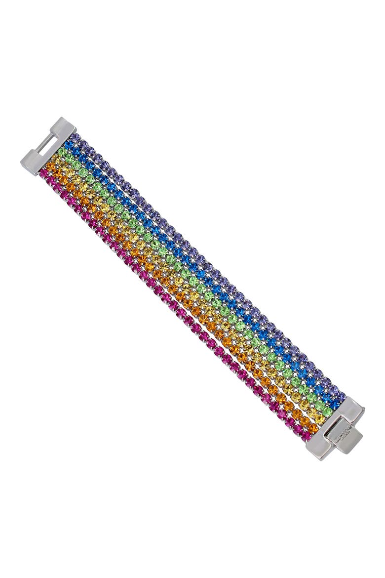 Rainbow Layered Tennis Bracelet, Alternate, color, MULTI