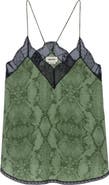 Zadig & Voltaire Christy Python Print Lace Edge Camisole