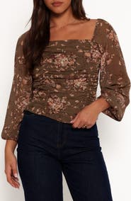 Petal & Pup Maia Floral Ruched Top
