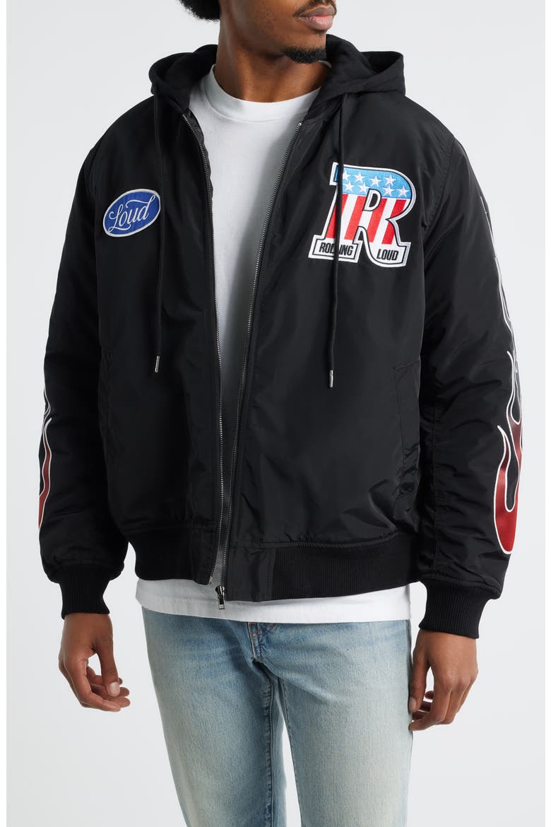 Starting Line Flight Jacket, Main, color, BLACK