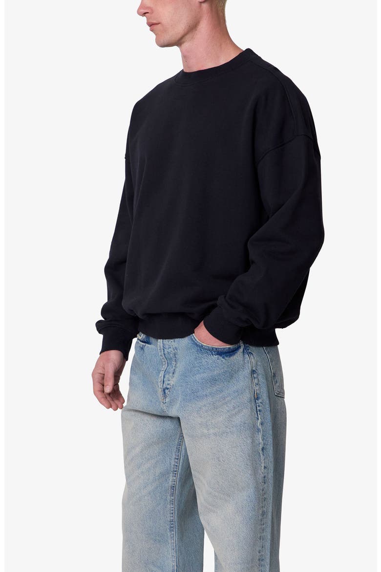Heavyweight Basic Crewneck Sweatshirt, Alternate, color, BLACK
