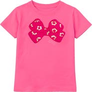 Preppy Goose Sequin Bow Applique Short Sleeve Tee