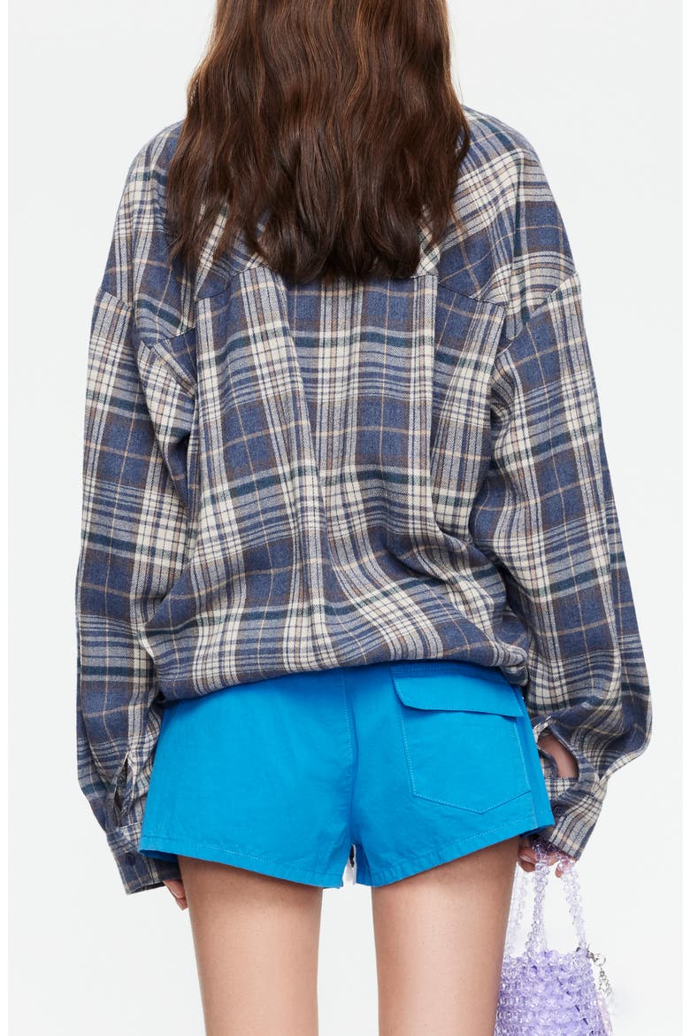 Clarity Plaid Cotton Flannel Button-Up Shirt, Alternate, color, ASH PLAID