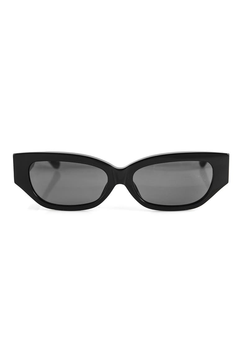 Lucia 55mm Polarized Cat Eye Sunglasses, Main, color, BLACK