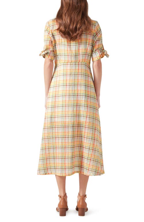 Lk Bennett Womens Mul-multi Saffron Check-print Cotton Midi Dress In Multi