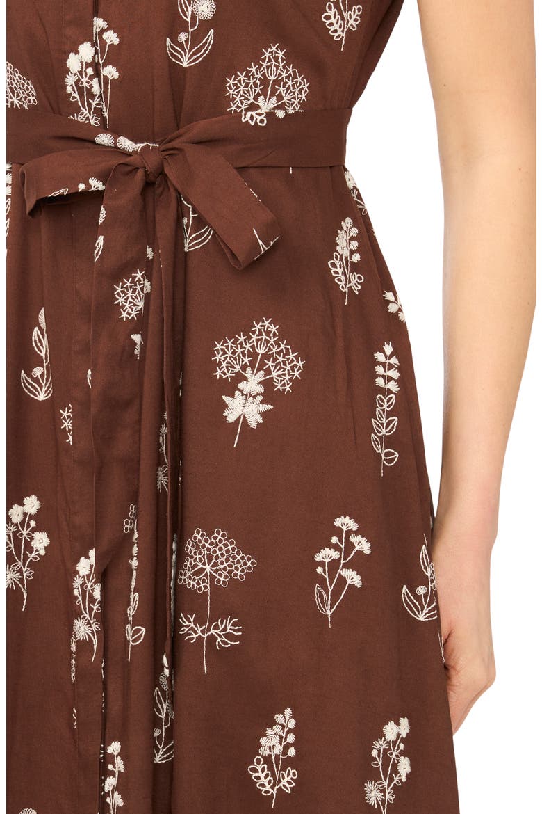 Brandi Tie Waist Midi Dress, Alternate, color, BITTER CHOCOLATE