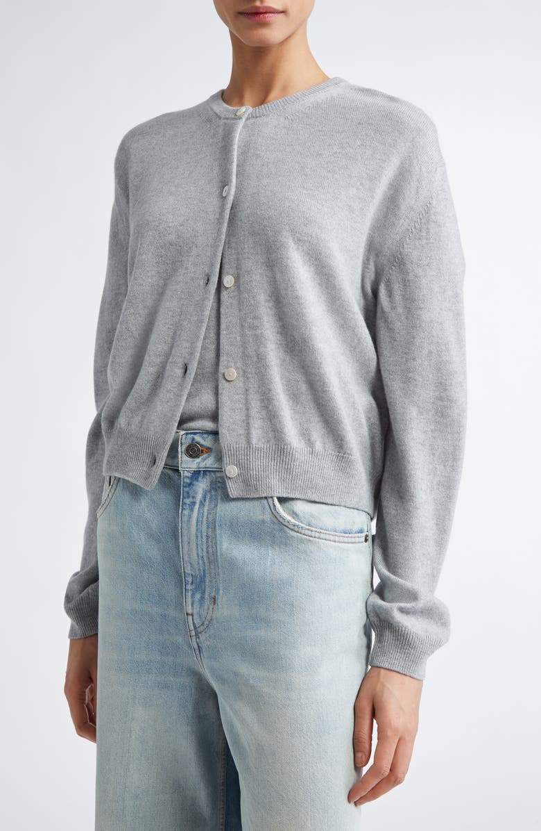 NACKIYÈ Classic Cashmere Cardigan, Alternate, color, Gris