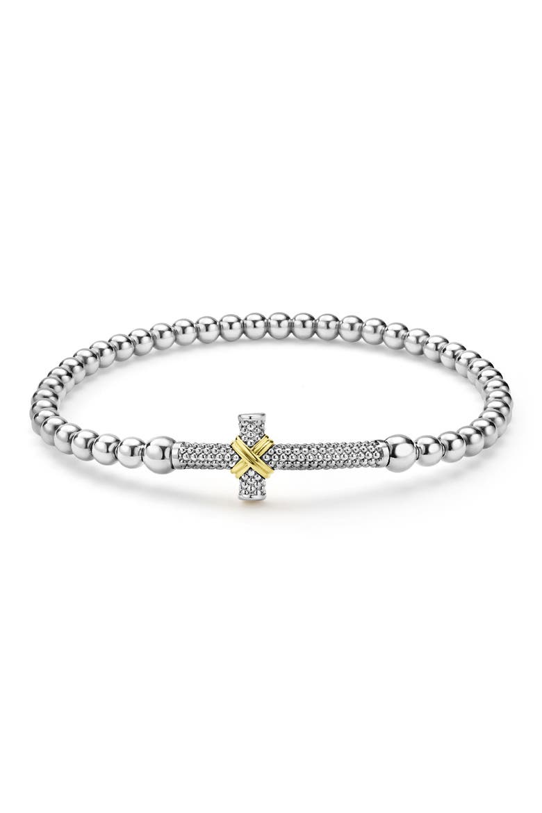 Two-Tone Caviar Cross Stretch Bracelet video