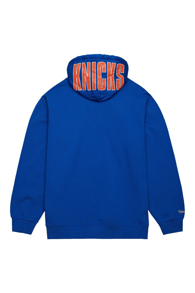 Men's Mitchell & Ness Blue New York Knicks  Team OG 2.0 Vintage Logo Fleece Pullover Hoodie, Alternate, color, Blue