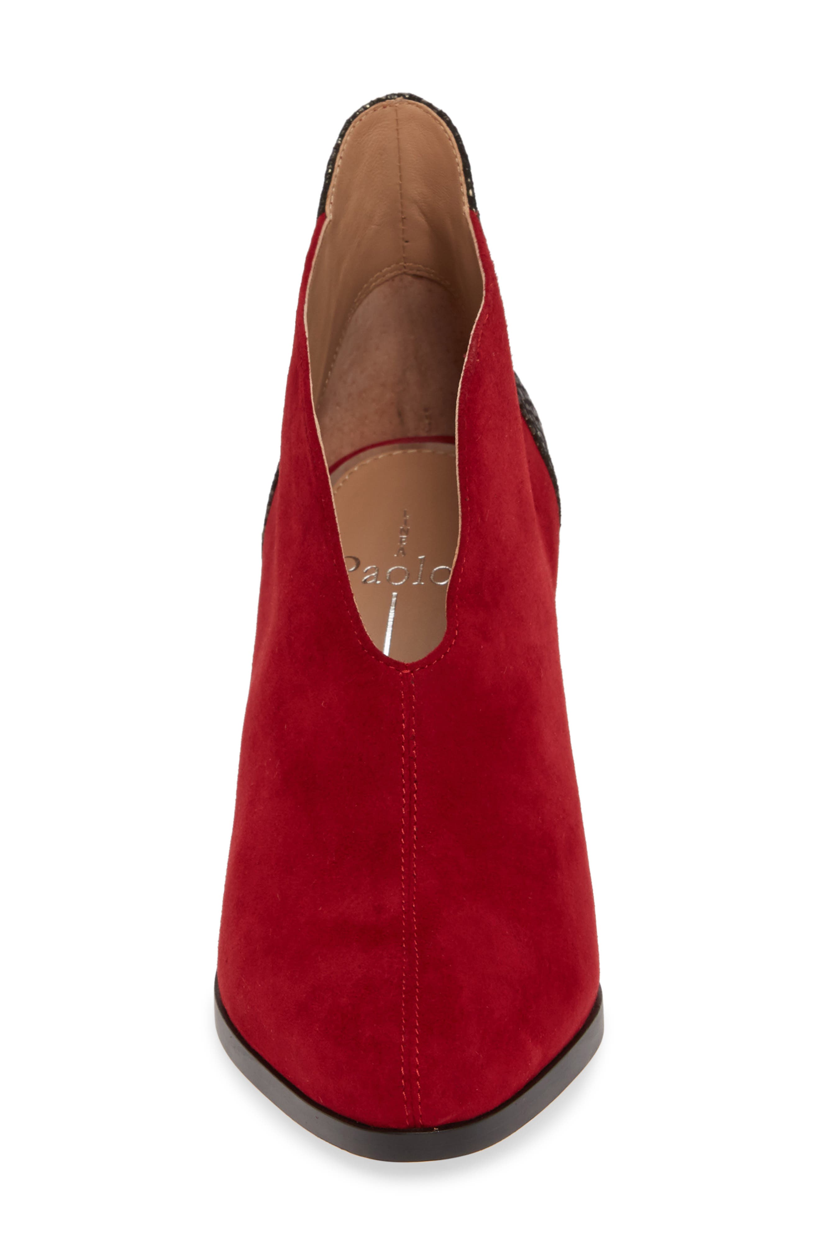 Nia Bootie, Alternate, color, RED/ BLACK SUEDE