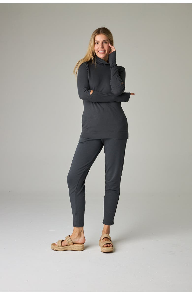 eavolu Acadia Eco-Luxe Rib Split-Sleeve Long Sleeve Top - Ultra-Luxe Flow, Main, color, Slate