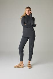 eavolu Acadia Eco-Luxe Rib Split-Sleeve Long Sleeve Top - Ultra-Luxe Flow