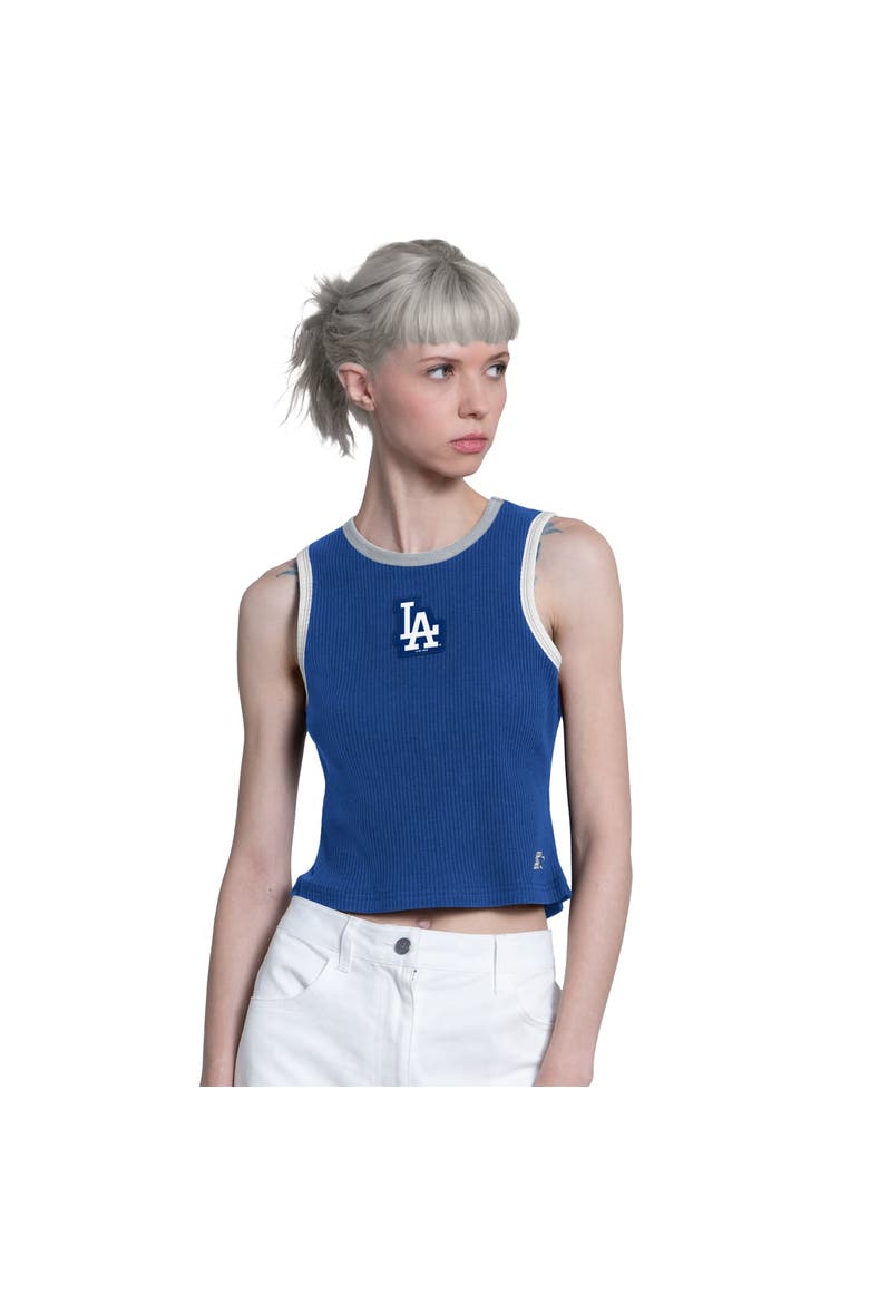 Women's Starter  Royal Los Angeles Dodgers Cooperstown Play the Ball Cropped Tank Top, Main, color, Royal