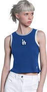 STARTER Women's Starter  Royal Los Angeles Dodgers Cooperstown Play the Ball Cropped Tank Top