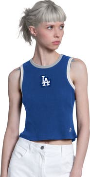 STARTER Women's Starter  Royal Los Angeles Dodgers Cooperstown Play the Ball Cropped Tank Top