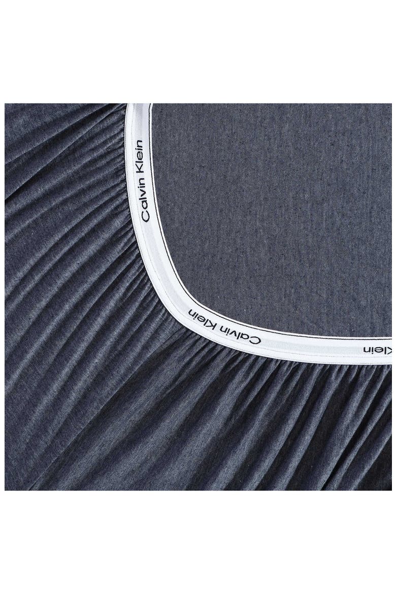 Modern 300 Thread Count Mélange Cotton Blend Jersey King Sheet Set, Alternate, color, DARK BLUE