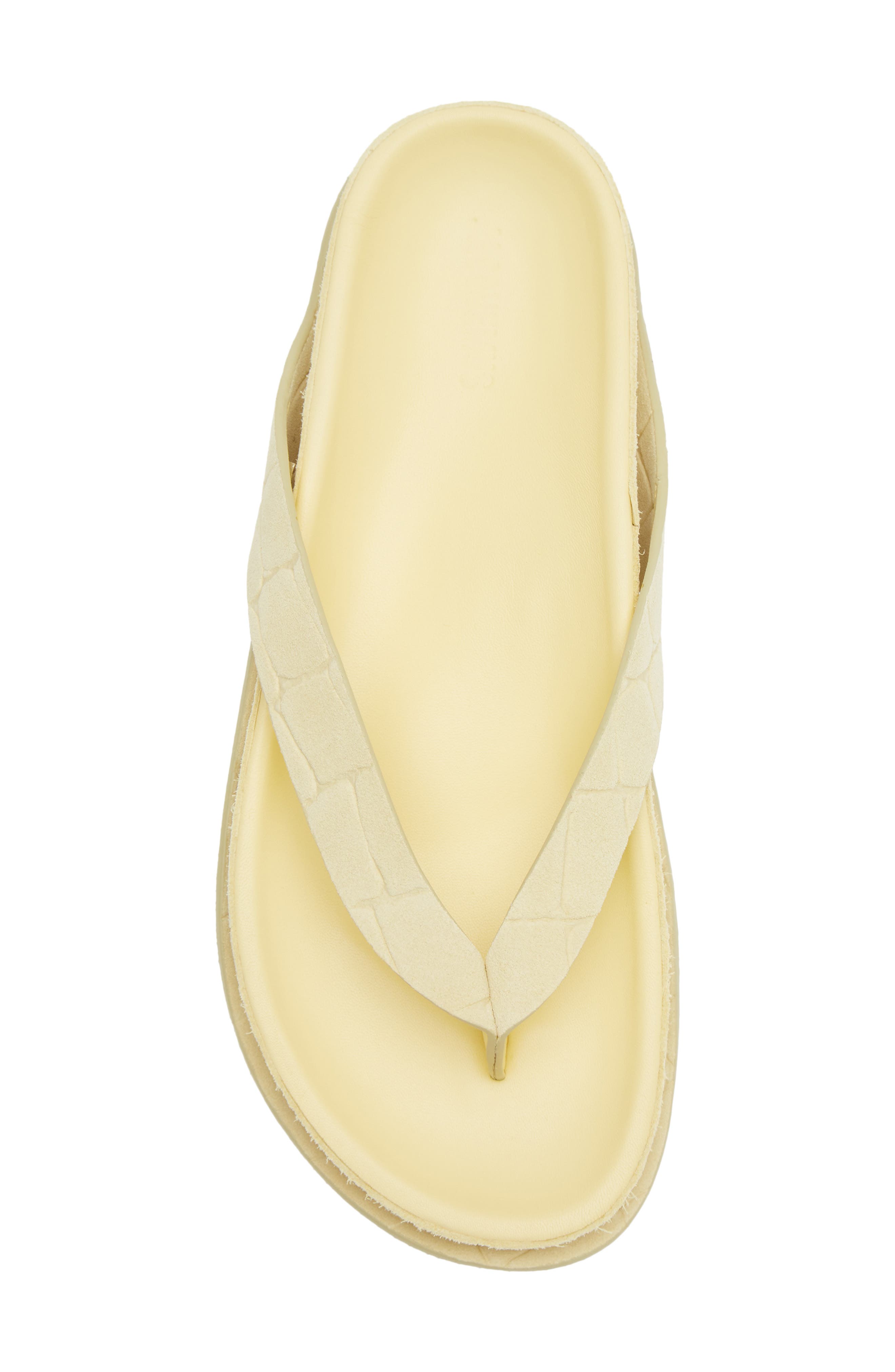 Jacquemus Les Tongs Croc Embossed Water Repellent Flip Flop, Alternate, color, Pale Yellow 205