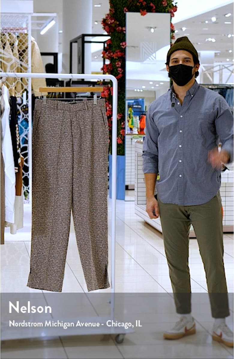 Wide Leg Wool Blend Split Trousers, sales video thumbnail