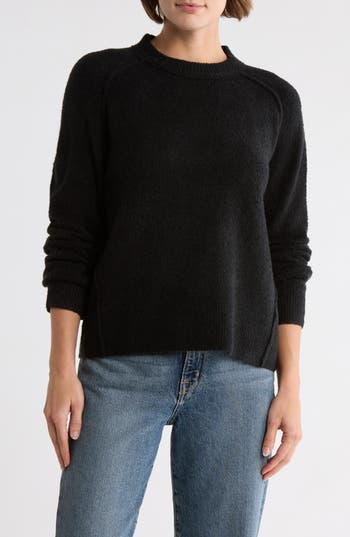 Melrose And Market Raglan Crewneck Sweater In Black