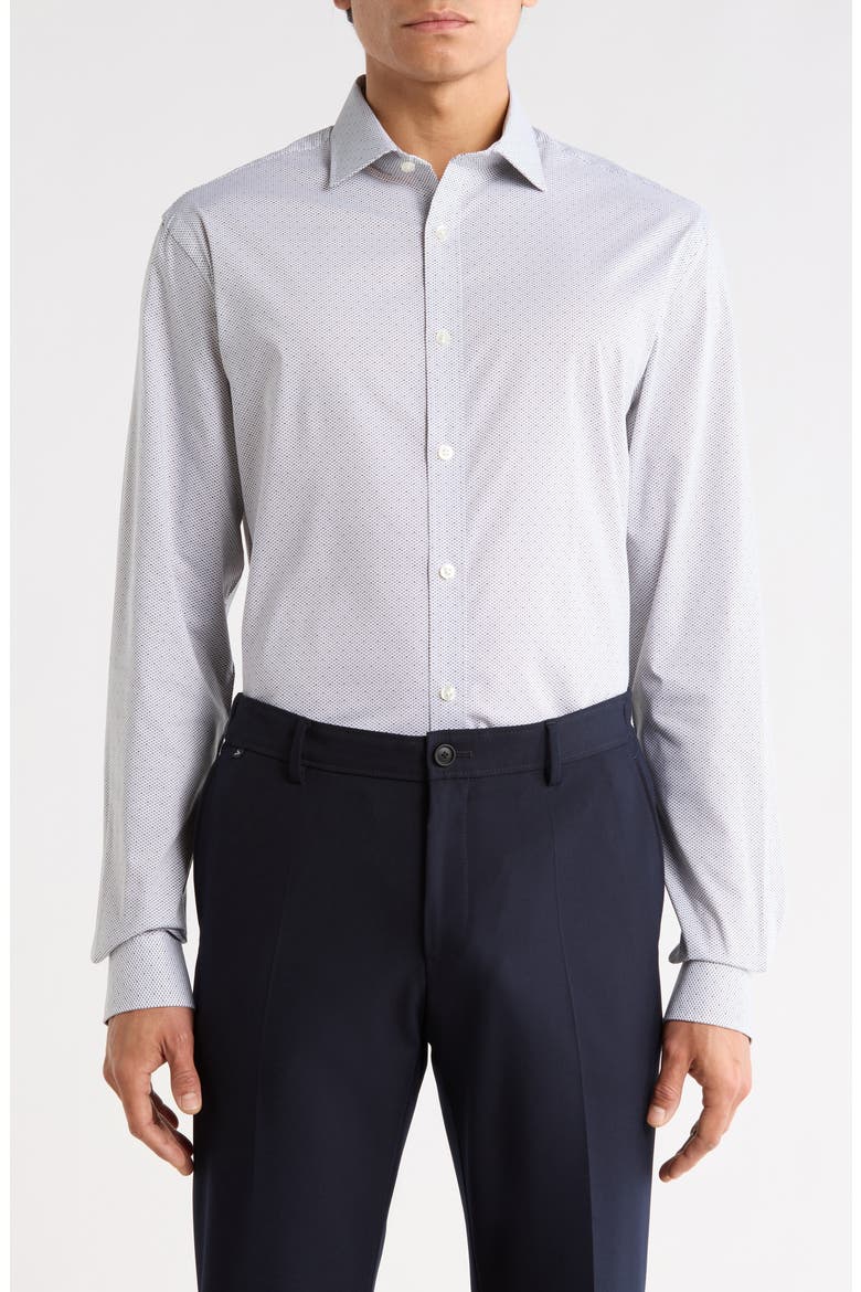 Slim Fit Stretch Cotton Dress Shirt, Alternate, color, DARK VIOLET
