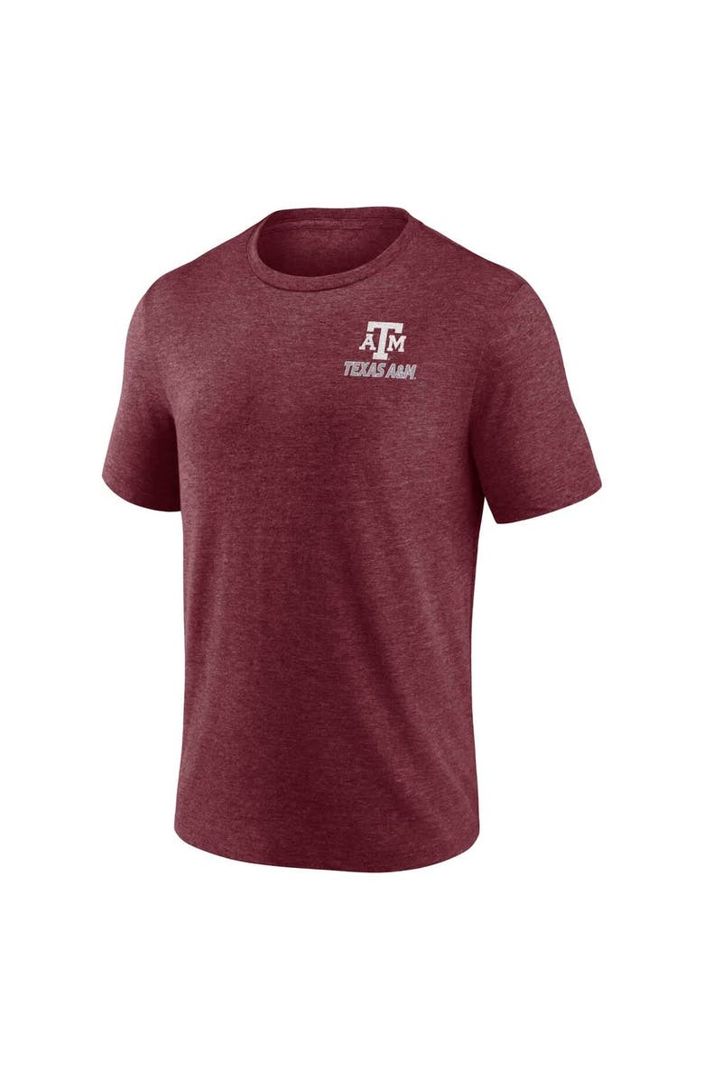 FANATICS Heather Maroon Texas A&M Aggies Ideal Faded Tri-Blend T-Shirt, Alternate, color, Heather Maroon