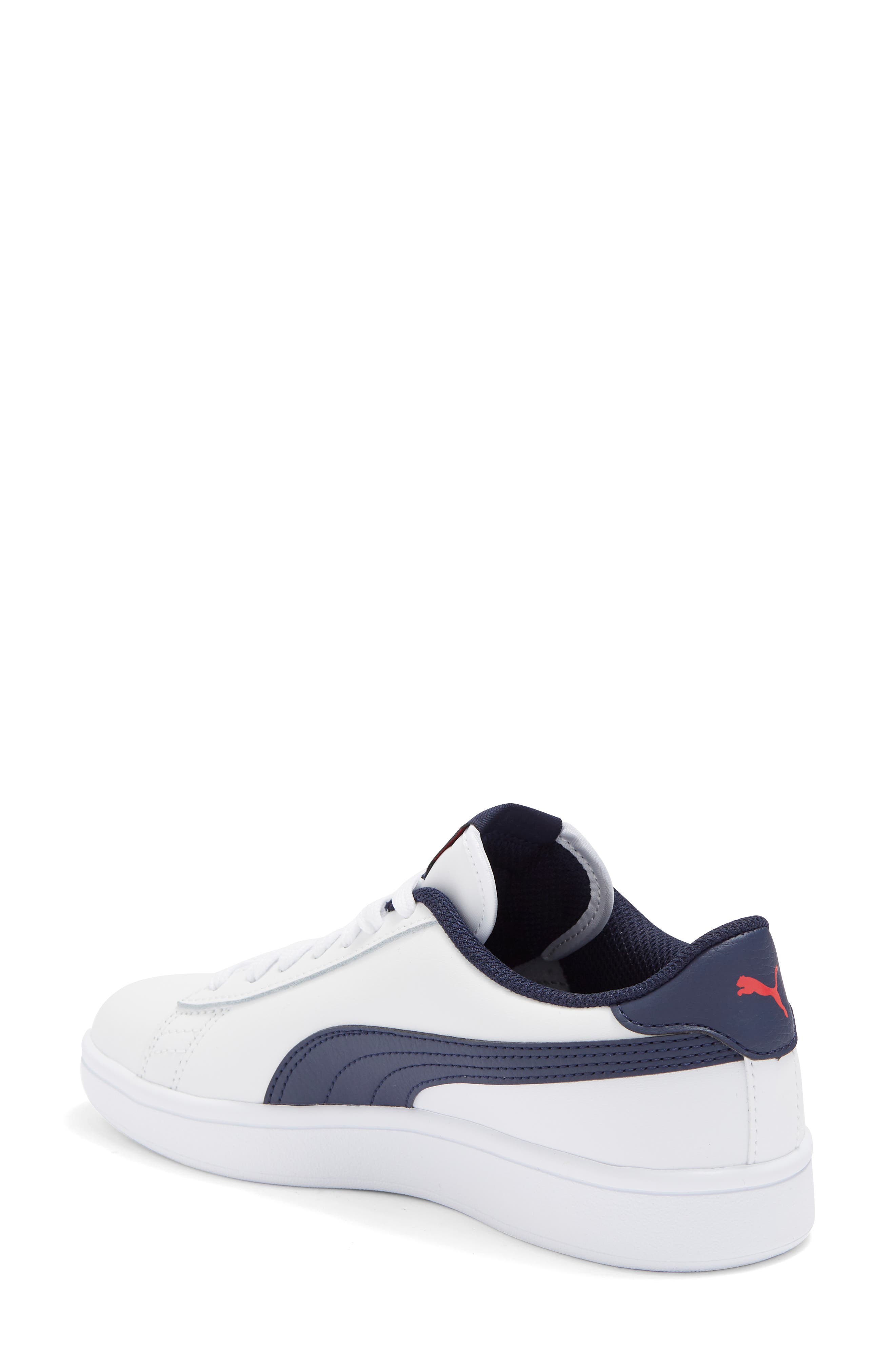 Smash V2 L JR Sneaker, Alternate, color, WHITE/ PEACOAT/ HIGH RISK RED