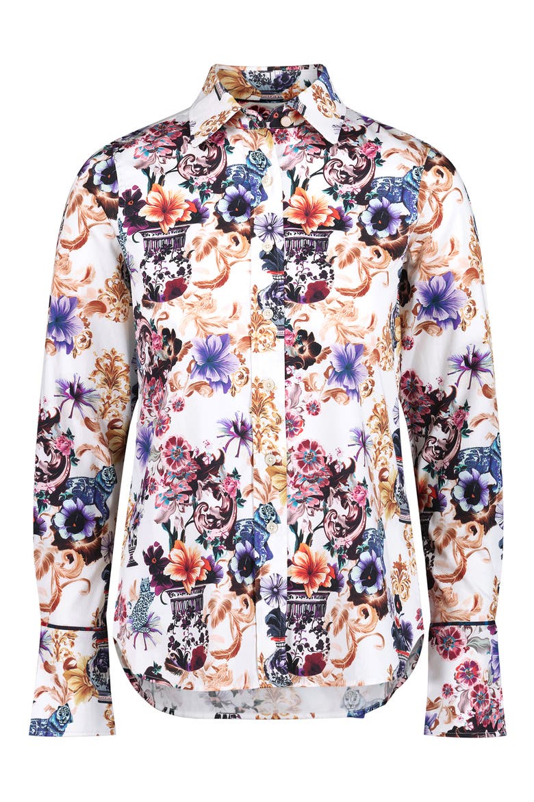 Priscilla Long Sleeve Woven Shirt, Alternate, color, WHITE MULTI